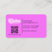 Wimper Tech Glam Esthetische Heet Roze QR Code Visitekaartje (Achterkant)