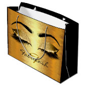 wimpers bruids ogen gouden glitter naam monogram groot cadeauzakje (Achterkant Gekanteld)