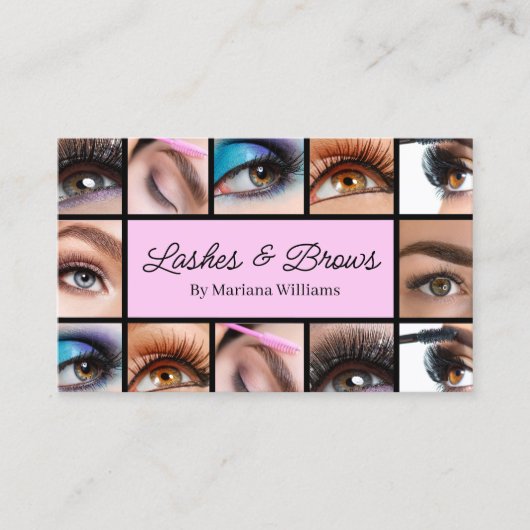 wimpers en wenkbrauwen 12 foto's make-up artiest r visitekaartje (Voorkant)