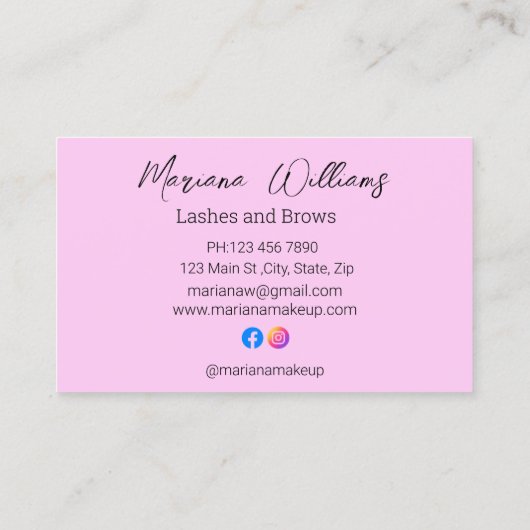 wimpers en wenkbrauwen 12 foto's make-up artiest r visitekaartje (Achterkant)