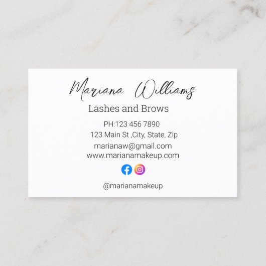 wimpers en wenkbrauwen 12 foto's make-up artiest s visitekaartje (Achterkant)