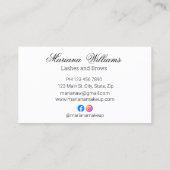 Wimpers en wenkbrauwen make-up artist zwart en wit visitekaartje (Achterkant)