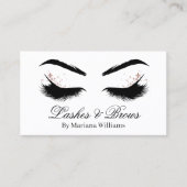 Wimpers en wenkbrauwen make-up artist zwart en wit visitekaartje (Voorkant)