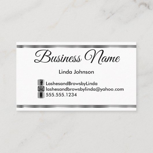 Wimpers en wenkbrauwen - Perzik Roos Glitter Visitekaartje (Achterkant)