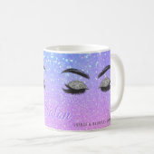 Wimpers en wenkbrauwen studio sparkle glitter ombr koffiemok (Voorkant rechts)