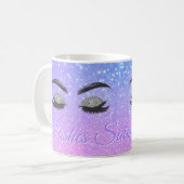 Wimpers en wenkbrauwen studio sparkle glitter ombr koffiemok (Voorkant links)