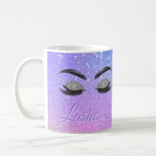 Wimpers en wenkbrauwen studio sparkle glitter ombr koffiemok (Links)
