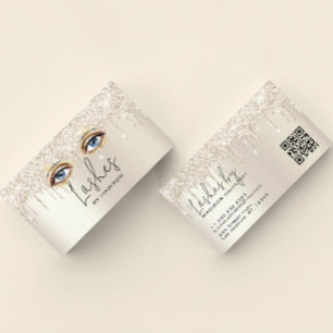 Wimpers Glam Champagne Druppelende Glitters Visitekaartje