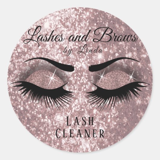  wimpers Lash Cleaner Design - Roos Ronde Sticker (Voorkant)