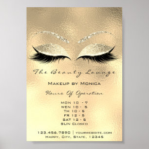 Wimpers Make-up Openingstijden Gouden Salon Glitte Poster