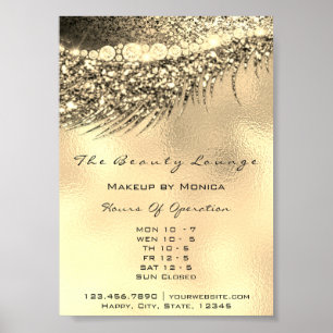 Wimpers Make-up Openingsuren Gouden Salon Metaal L Poster