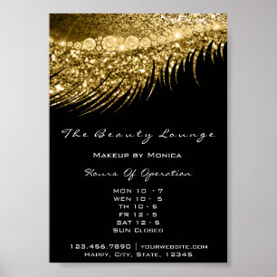 Wimpers Make-up Openingsuren Gouden Salon Metaal Z Poster