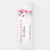 Wimpers Manicure Haar Roze Meisje Beauty Branding Spandoek (Verticaal)