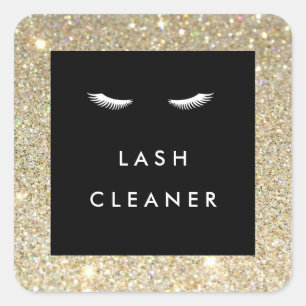 Wimpers met Gold Glitter Lash Cleaner Stickers