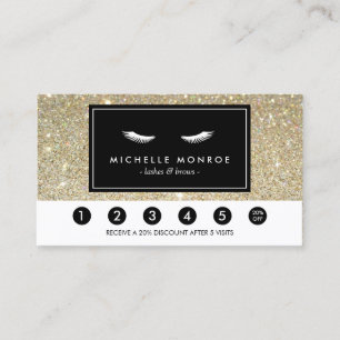 Wimpers met Gold Glitter Loyalty Punch Kaart