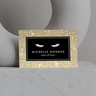 Wimpers met Gold Glitter Visitekaartje