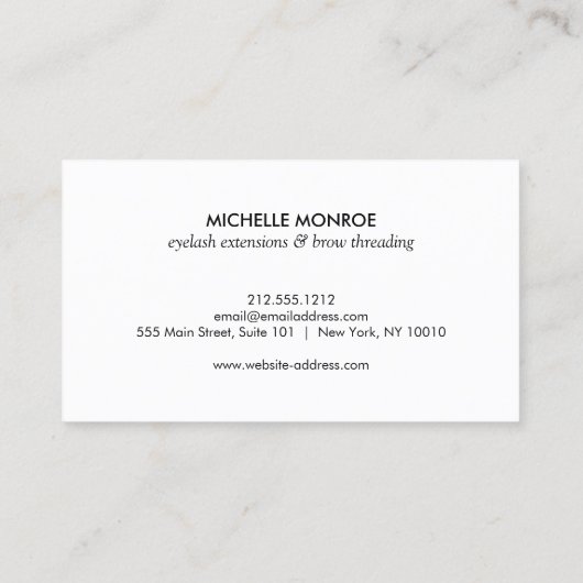 Wimpers met Leopard Print Afspraakkaart Afsprakenkaartje (Achterkant)