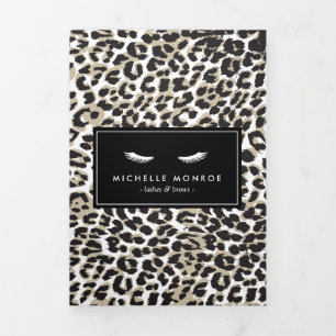 Wimpers met Leopard Print Prijslijst Brochure Drieluik Kaart