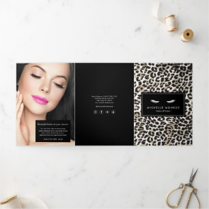 Wimpers met Luipaardprint Prijslijst Brochure Drieluik Kaart