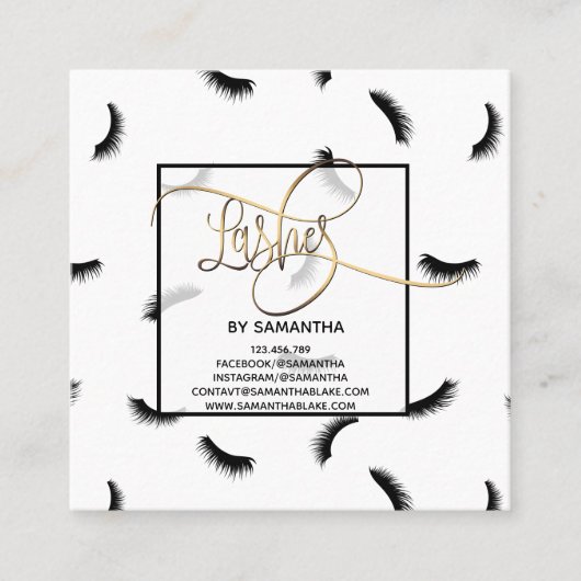 Wimpers Patroon Veel wimpers Na Zorg Vierkante Visitekaartje (Voorkant)
