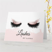 Wimpers roos Gold Eyes Make-up Artist Kaart (Gele Bloem)