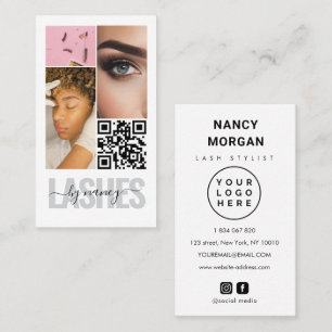 wimpers Typografie 3 Foto Collage Qr Code Logo Visitekaartje