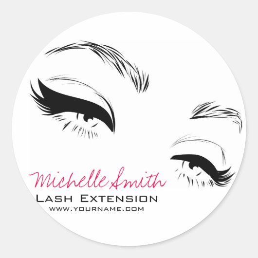 Wimpers wenkbrauwen permanente make-up artiest Eye Ronde Sticker (Voorkant)