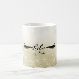 WIMPERS Wimperharen Goud Glam Gepersonaliseerde Sc Koffiemok