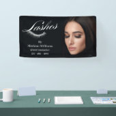 wimpers, zwart moderne foto schoonheidssalon spandoek (Beurs)