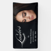 wimpers, zwart moderne foto schoonheidssalon spandoek (Verticaal)