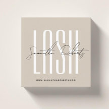 Wimperstylist moderne typografie script beige