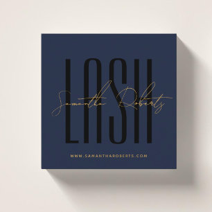 Wimperstylist moderne typografie script blauwe vie vierkante visitekaartje