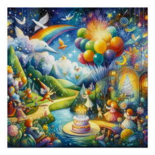 Wimsical verjaardagsviering perfect poster