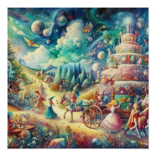 Wimsical verjaardagsviering perfect poster (Voorkant)