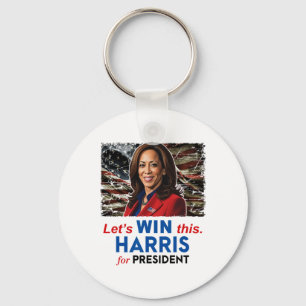 Win deze Harris voor President Kamala Harris 2024 Sleutelhanger
