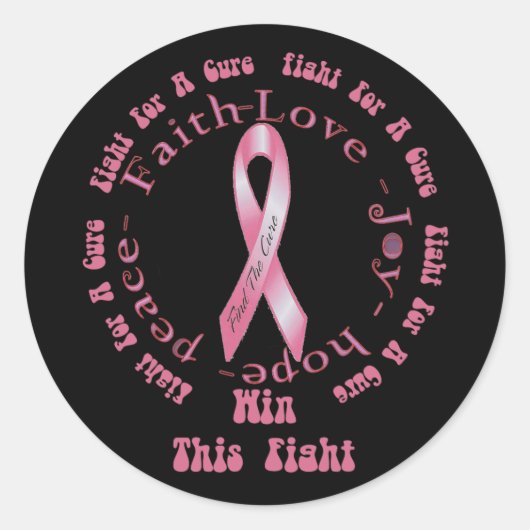 Win deze strijd tegen kanker ronde sticker (Voorkant)