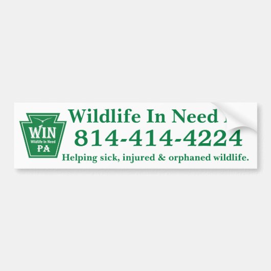 WIN LOGO + Telefoonnummer bumpersticker (Voorkant)