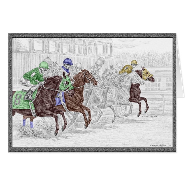 Win Place Show Race Horses (Voorkant Horizontaal)