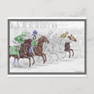 Win Place Show Race Horses Briefkaart