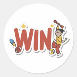 Win sticker met één woord