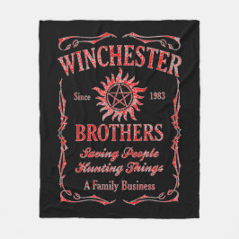 Winchester Brothers sinds 1983 (rood) Fleece Deken