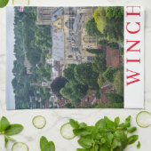 Winchester Cathedral uitzicht theedoek (Gevouwen)