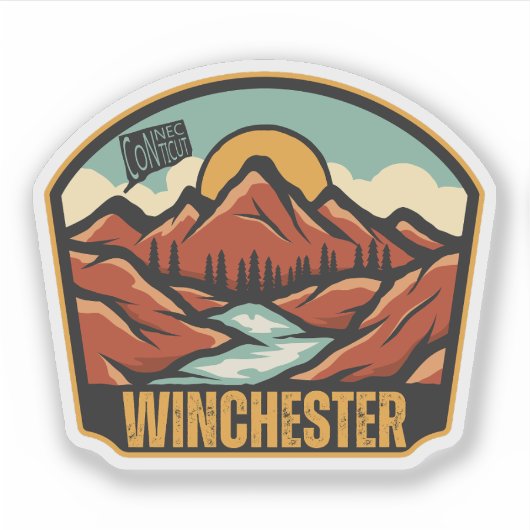 Winchester, Connecticut Sticker (Voorkant)