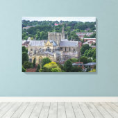 Winchester kathedraal uitzicht canvas print (Insitu (Houten vloer))