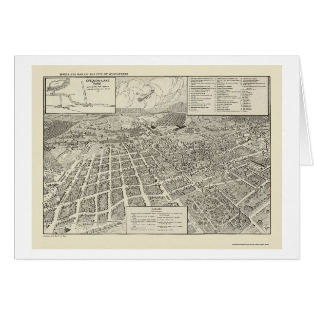 Winchester, VA Panorama Map - 1926 (Voorkant Horizontaal)