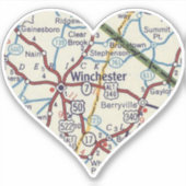 Winchester Virginia  kaart Sticker (Voorkant)