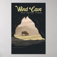 Wind Cave National Park Illustratie Reis Kunst
