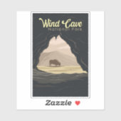 Wind Cave National Park Illustratie Reiskunst Sticker (Vel)