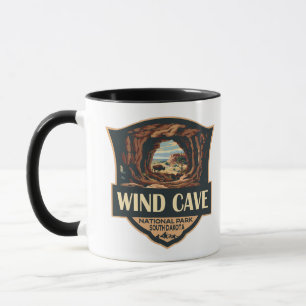 Wind Cave National Park Illustratie Retro Badge Mok