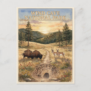 Wind Cave National Park Reisposter uit het verlede Briefkaart
